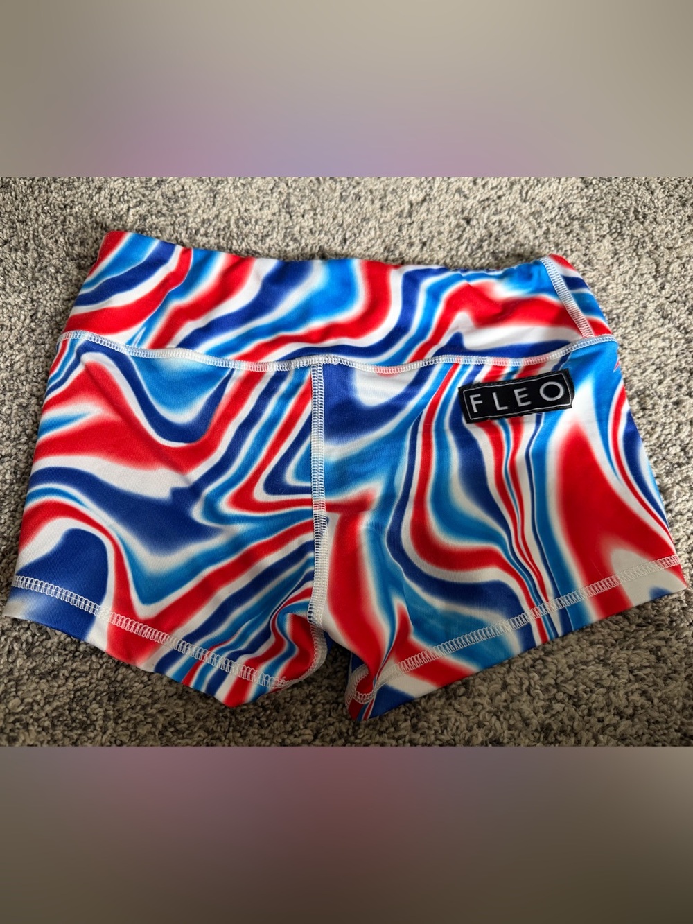Fleo Shorts Red White and Blue Swirl XS